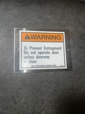 ASI TECHNOLOGIES WARNING METAL PLATE COVER #17B022 Industrial Commercial Machine