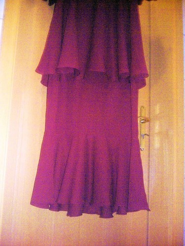 Extravagantes Volantkleid, Hippi/Zigeunerstyle *Styleworks*USA Gr.4=34 weinrot - Bild 10 von 11