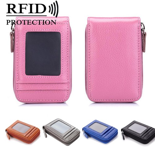 RFID-Blocking Men Women Wallet ID Credit Card Holder Zip Purse Card Slots Pocket - Picture 2 of 20
