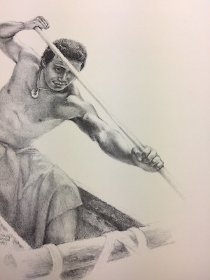 Original Artist Signed Edwin B. Kayton Black & White Lithograph
