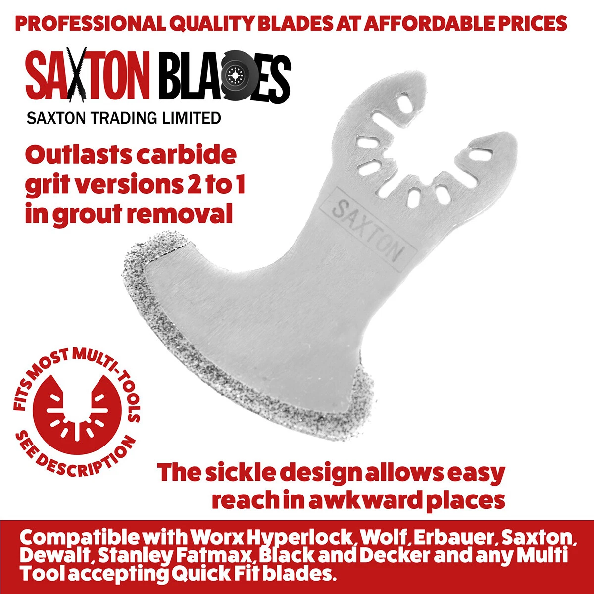 Saxton Diamond Sickle Blade for Dewalt Stanley Erbauer Stanley