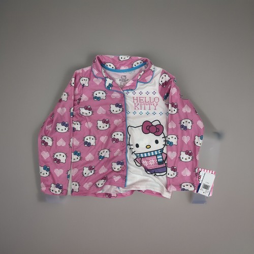 New Hello Kitty Girls 2-Piece Pajama Set Long Sleeve Fleece Size 8 Pink - Picture 2 of 3