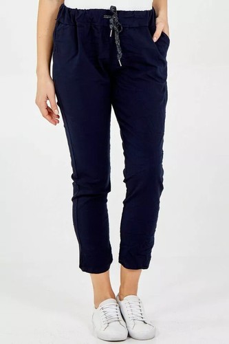 Ladies Italian Plain Magic Elasticated Stretchy Comfy Trousers Jogger Pants UK - Picture 13 of 14