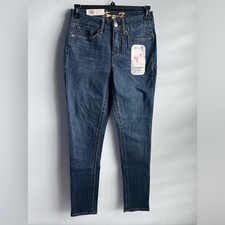 Seven7 Women's Blue High Rise Tummyless Skinny Jean Size 6