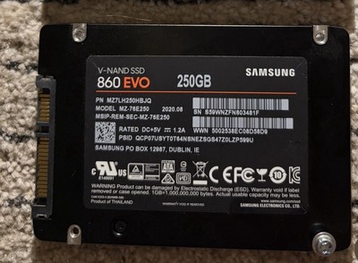 Samsung 860 EVO 250GB,Internal,2.5 inch (MZ-76E250) Solid State Drive