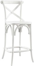 Modway Gear X-Back Wood Counter Bar Stool in White, White