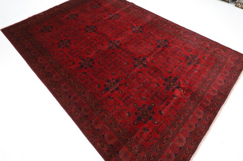 7 x 10 Fuß Orientalisch Rot Vorleger Afghan Handgeknüpft Wolle Traditionell Rug - Bild 2 von 9