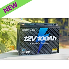 QTY 2 EcoFlow Lithium 12V 100Ah LiFePO4 Battery Reliable Deep Cycle Backup Power