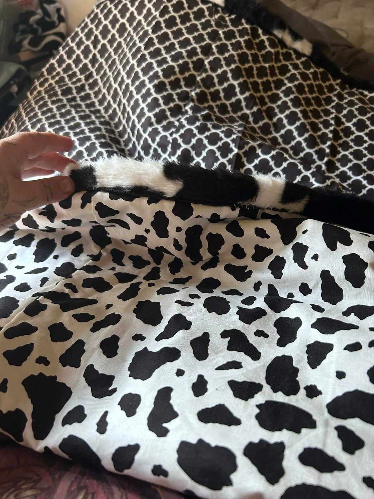 Black & White cow Print Blanket Throw, Single Size, Rectangular baby