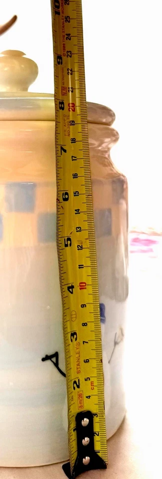 Hartstone Snow People muñecos de nieve copos de nieve bote a cuadros azul tarro de galletas ¡FIRMADO! Foto 2 de 4