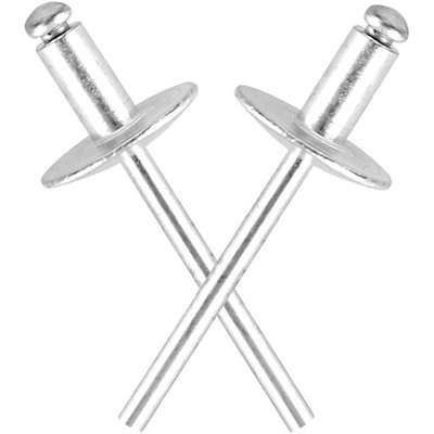50 Aluminium Blindnieten mit großem Flansch, 4,8x10x16mm, rostfrei, Set