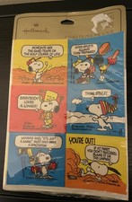 Vintage NEW Hallmark Peanuts Snoopy Woodstock Stickers 4 Sheets