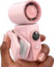 Rechargeable Clip-On Mini Fan with LED Display and 360  Rotation
