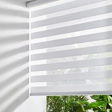 Persilux Cordless Zebra Blinds for Windows Free-Stop Window Blinds (34" W X 64"