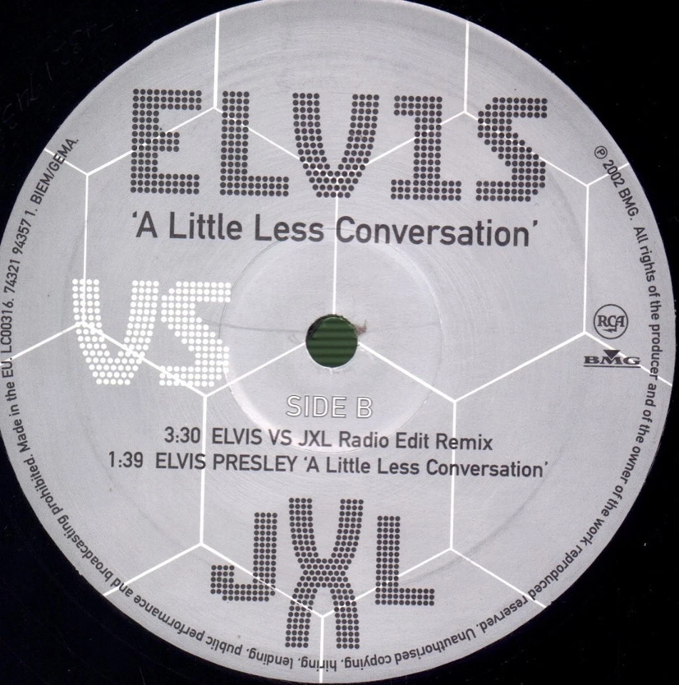 Elvis Presley A Little Less Conversation 12" vinyl Europe Rca 2002 EP in - Photo 4/4