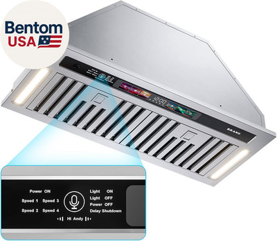 Range Hood Insert 30 Inch, 900 CFM Smart Voice/Gesture/Touch Control, 4 Speed Ex