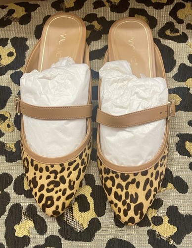 Vionic Esme Mary Jane Pantoletten Pantoletten Flats Leopard Kalbshaar Schnalle 8