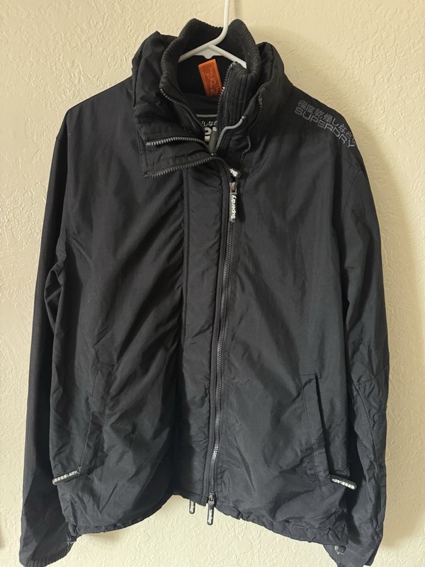 Superdry Japan Windcheater Jacket Women's  Size XL Black Outdoor Windbreaker