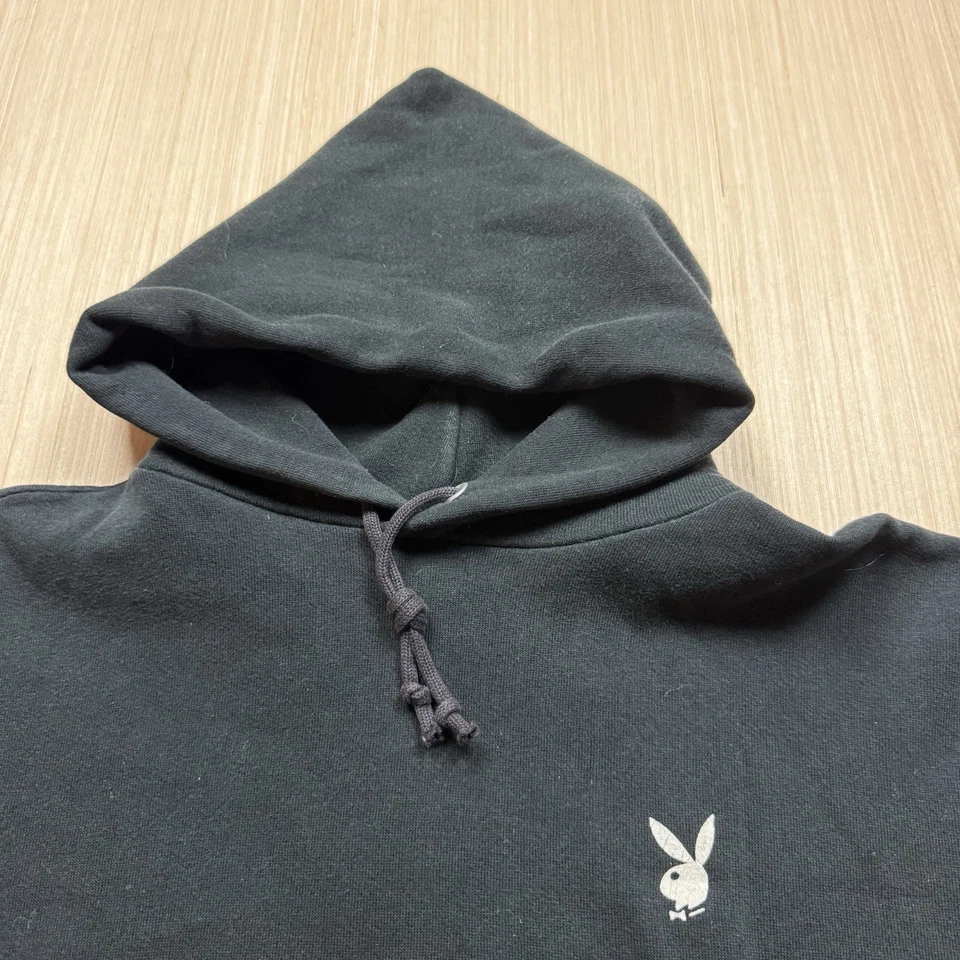 Vintage Playboy Bunny Hoodie Sweatshirt Black True Vintage 1970s 1980s Small - Image 2 of 4
