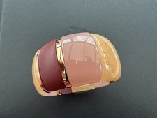 Bracciale largo in plastica lucite espandibile rosa pesca e bordeaux