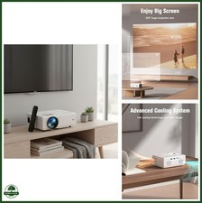 Mini Projector 1080P Full HD 200 Inch Screen 9500 Lumens HDMI USB Dual Speakers