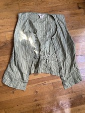 WOOLRICH Women  s Size L Olive Green 100 Cotton Vest RARE Cinched Back  Buttons