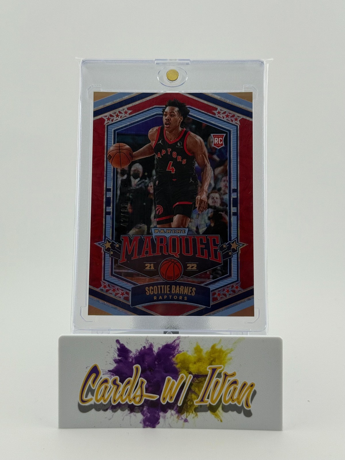 2021-22 Panini Chronicles #369 Scottie Barnes Asia Red #/88 Toronto Raptors