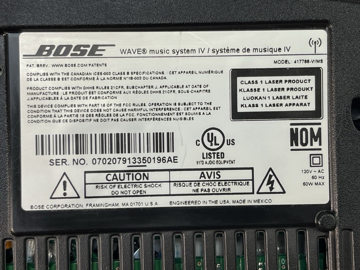Bose Wave Music System IV CD Player/AM/FM Radio Model 417788