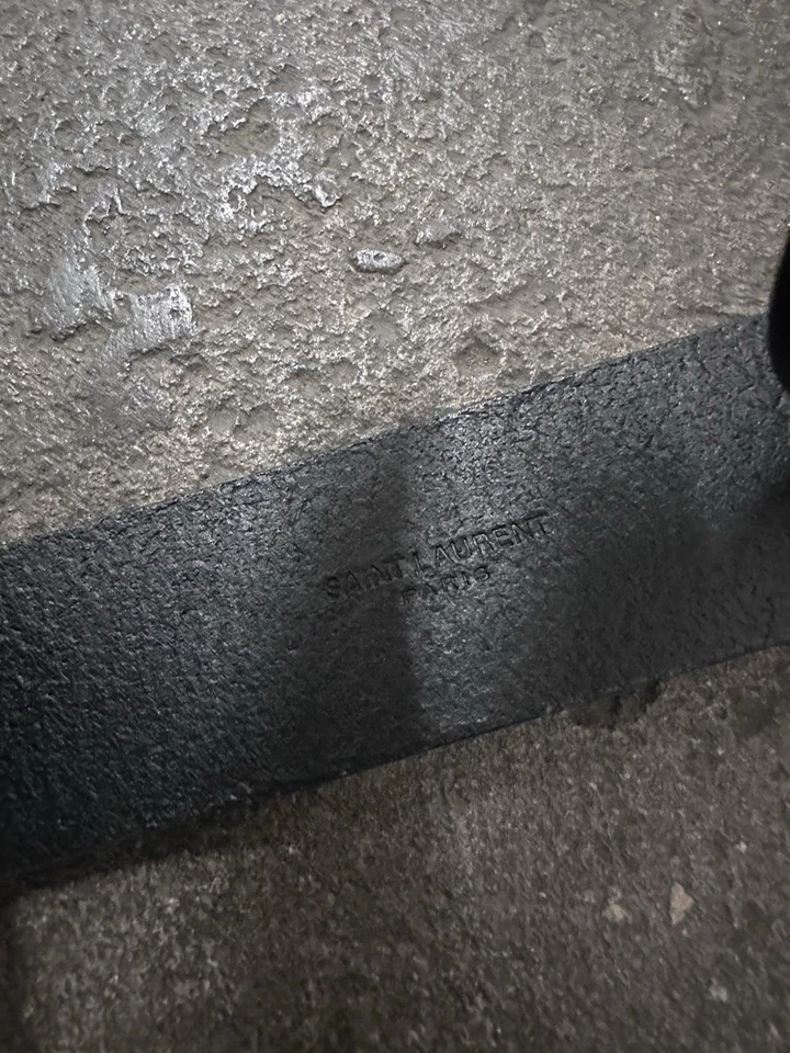 Saint Laurent Motorcycle Belt Nero Black Leather 90 $540 - Image 3 of 4