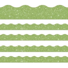 60FT Shine Scalloped Bulletin Board Border- Green Bulletin Board Border, Shin...