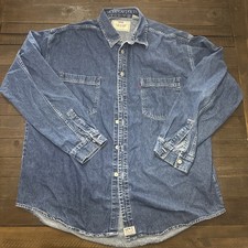 LEVI'S Vintage 1995 Men's Blue Denim Worker Button Over Shirt XL WPL 423