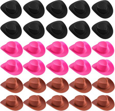 30 PCS Cute Miniature Hat, 3 Color Plastic Mini Hats Plastic Cute Doll Hats Deco