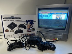 AT Games Sega Mega Drive Classic Console 81 Built-In Games Boxed & Tested SUPERB