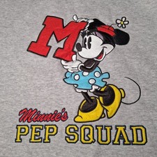 Dinsey Store Minnie Mounse Sweatshirt Youth L 10/12 Varsity Minnie's Pep Squad