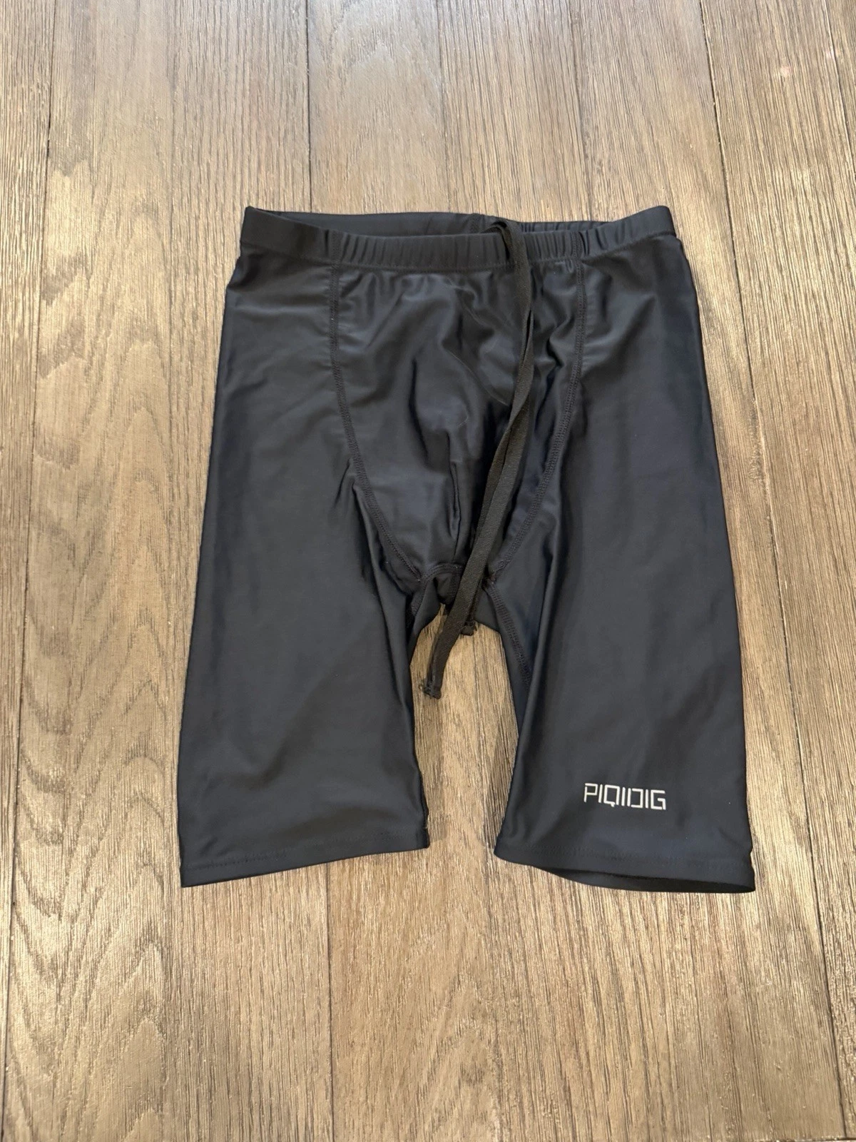 Mens Shiny Spandex Half Tights Compression Shorts Black XS