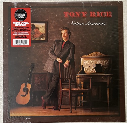 TONY RICE NATIVE AMERICAN LP 2024 REISSUE FIRE ORANGE BLACK SWIRL 300 COPIES - Imagen 1 de 7