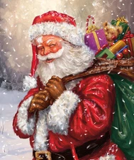 More Christmas Wishes Santa Bag Panel 35.5 x 43in