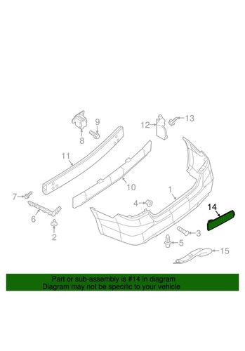 Genuine Nissan Reflector 26560-5C000 Left DriverREAR BUMPER KICKS SENTRA ROGUE - Picture 5 of 5