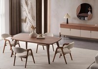 Exklusive Esszimmer-Set Brauner Esstisch 4X StüHle Sideboard Spiegel
