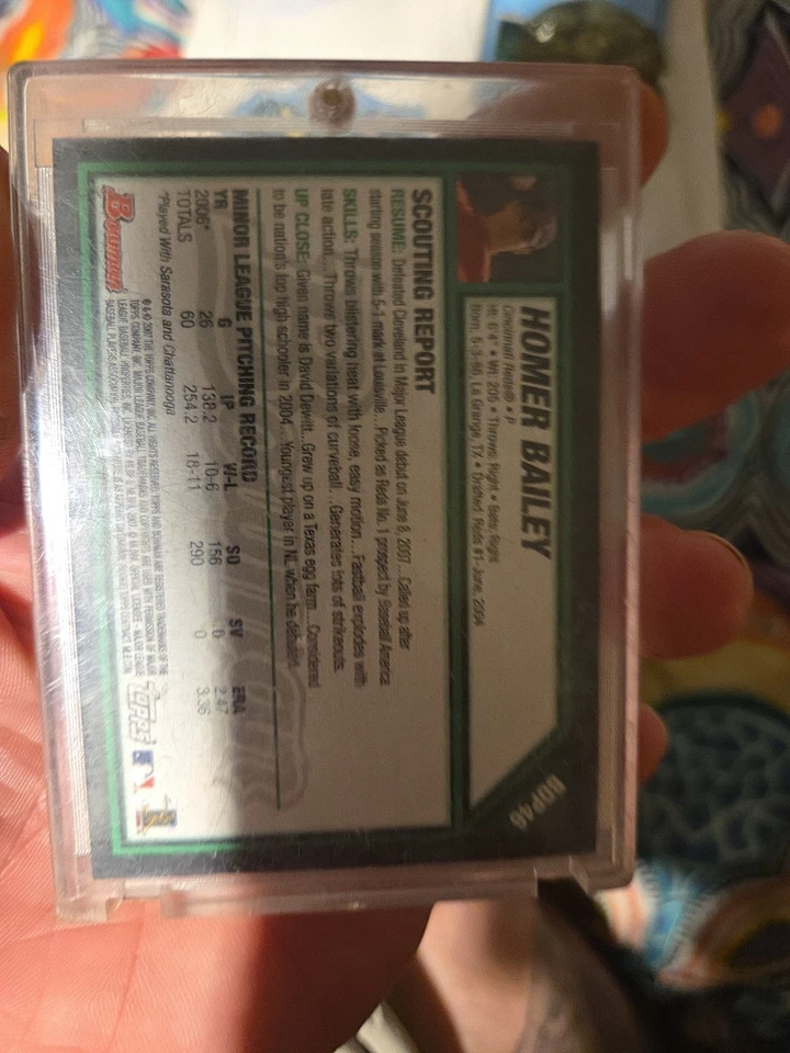 Bowman Draft Picks & Prospects 2007 - Cromo Homer Bailey  Foto 4 de 4