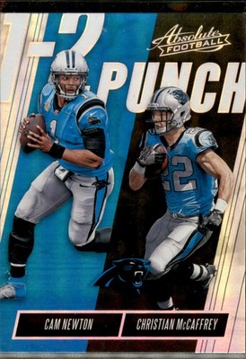 2018 Panini Absolute #OTP-CC Cam Newton / Christian McCaffrey 1-2 Punch