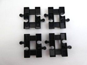 Lego Duplo Black Train Track Junction, Bridge End, and 4 Short Straight Track