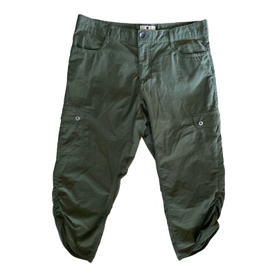 Woolrich Pants Olive Green Outdoor Hiking Cargo Capri Women's