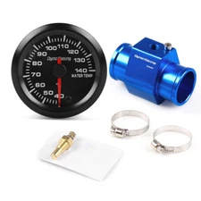2" 52mm Pointer 7 Color LED Water Temp Gauge w/34mm Joint Pipe Sensor Adapter