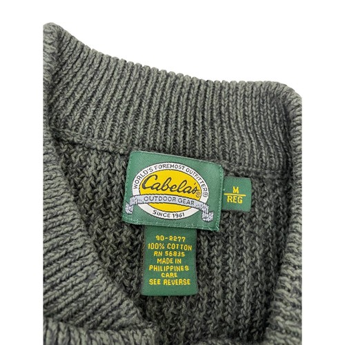 Suéter Cabela's Heathered Henley Para Hombres Talla M Verde Tejido Algodón Pesado ¡Nuevo con Etiquetas! - Imagen 3 de 8