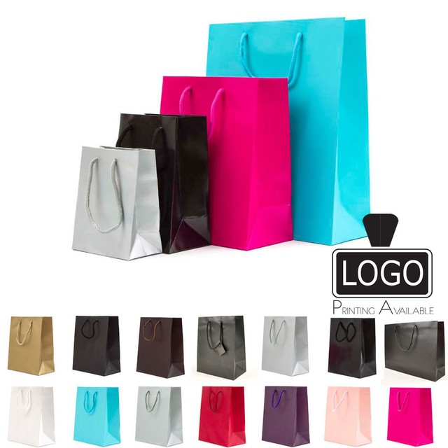 Luxury Embossed Paper Gift Bags Paper Carrier Bag Party Bag Rope Handles 5 Sizes Luxury Embossed Paper Gift Bags Paper Carrier Bag Party Bag Rope Handles 5 Sizes