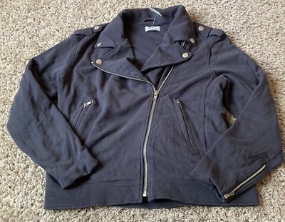 EVEREVE Womens Knit Moto Jacket Full Zip Black M