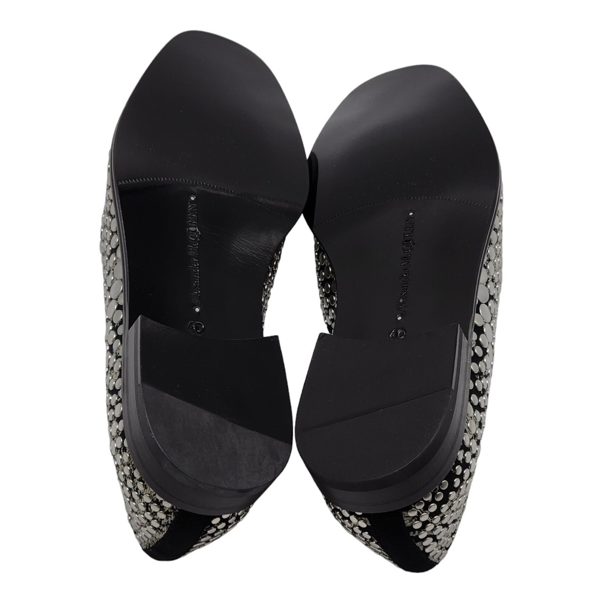 Alexander McQueen Silver Studded Loafers 40 (7US) Alexander McQueen Silver Studded Loafers Shoes EU 40 US 7  main image 3