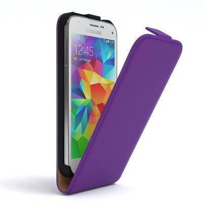 Tasche für Samsung Galaxy S5 Mini Flip Case Schutz Hülle Handy Cover Lila