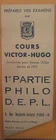 OLD BRAND PAGES ADVERTISING BOOKMARK PREPARATION EXAM COURSE VICTOR HUGO
